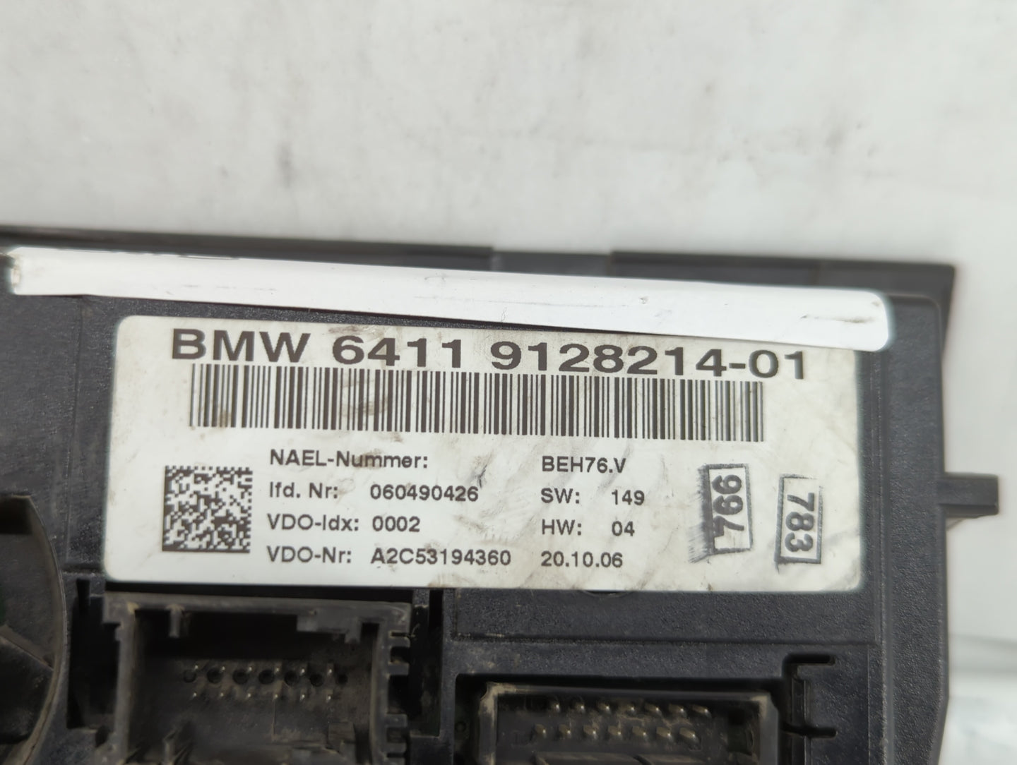 2007-2009 Bmw 335i Climate Control Module Temperature AC/Heater Replacement P/N:6411 9128214 6411 9182287-01 Fits OEM Used A
