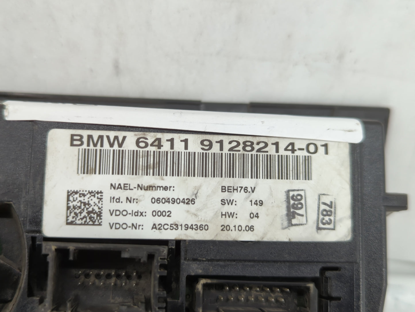 2007-2009 Bmw 335i Climate Control Module Temperature AC/Heater Replacement P/N:6411 9128214 6411 9182287-01 Fits OEM Used A