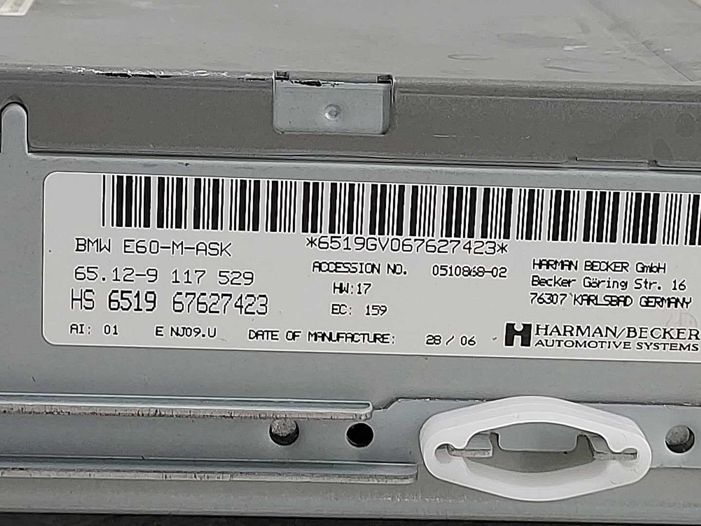 2007 Bmw 525xi Radio AM FM Cd Player Receiver Replacement P/N:6519 67627423 65.12-9 117 529 Fits Fits 2004 2005 2006 OEM Use