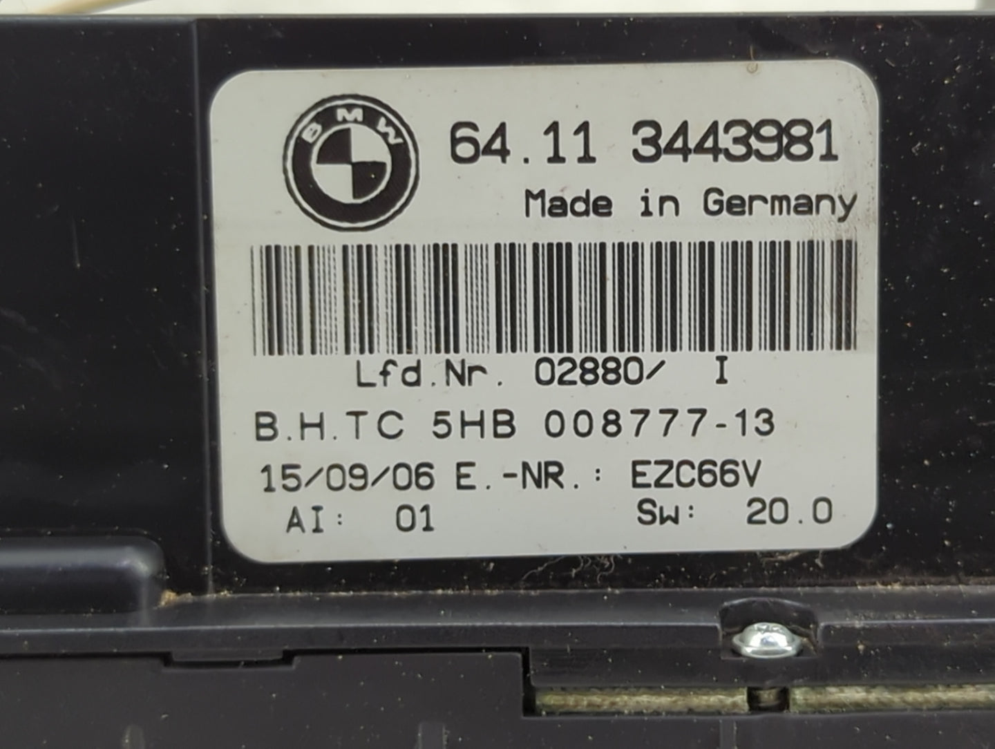 2004-2010 Bmw X3 Climate Control Module Temperature AC/Heater Replacement P/N:3443981 Fits Fits 2004 2005 2006 2007 2008 200