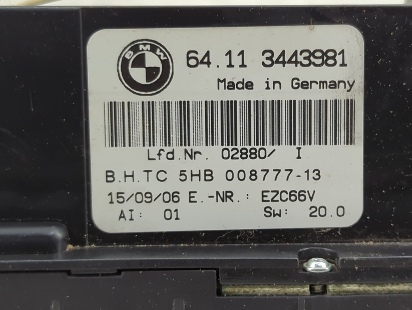 2004-2010 Bmw X3 Climate Control Module Temperature AC/Heater Replacement P/N:3443981 Fits Fits 2004 2005 2006 2007 2008 200