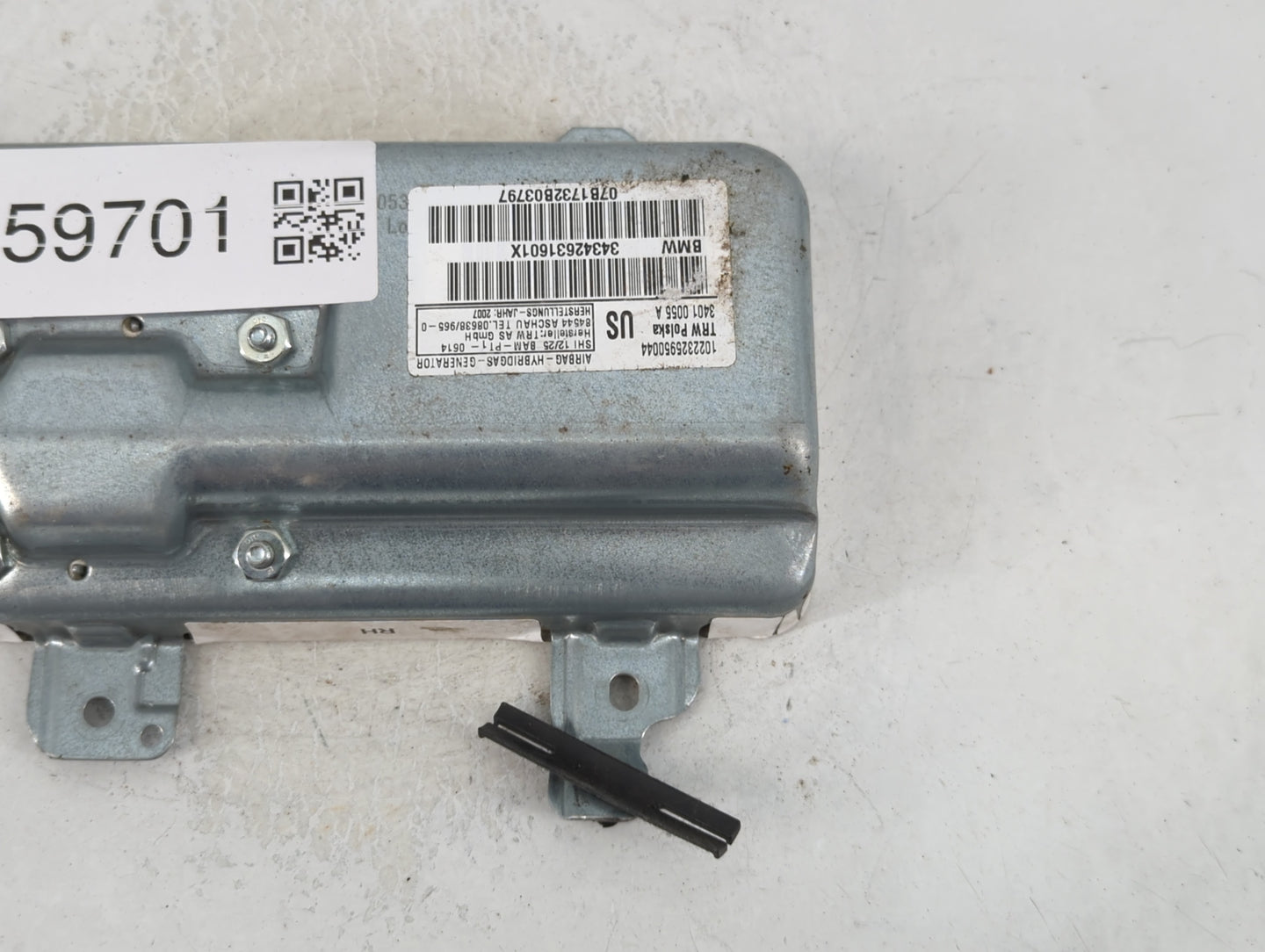 2007-2010 Bmw X3 Air Bag Passenger Right Dashboard OEM P/N:34342631601X Fits Fits 2007 2008 2009 2010 OEM Used Auto Parts - 