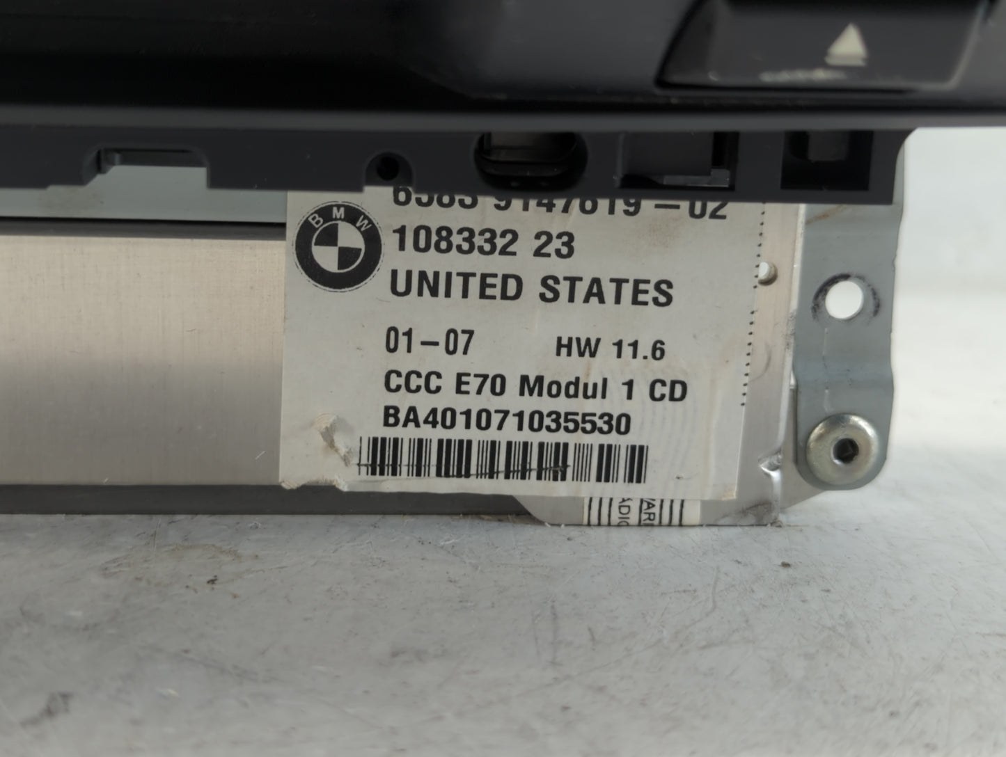 2007-2010 Bmw X5 Radio AM FM Cd Player Receiver Replacement P/N:108332 23 BA401071035530 Fits Fits 2007 2008 2009 2010 OEM U