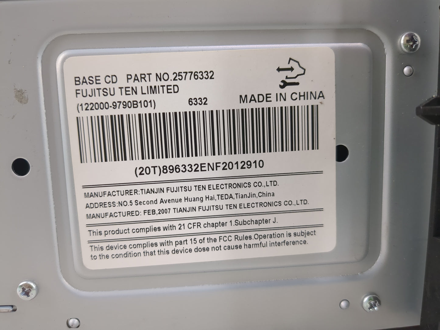 2007 Buick Lucerne Radio AM FM Cd Player Receiver Replacement P/N:25776332 Fits OEM Used Auto Parts - Oemusedautoparts1.com