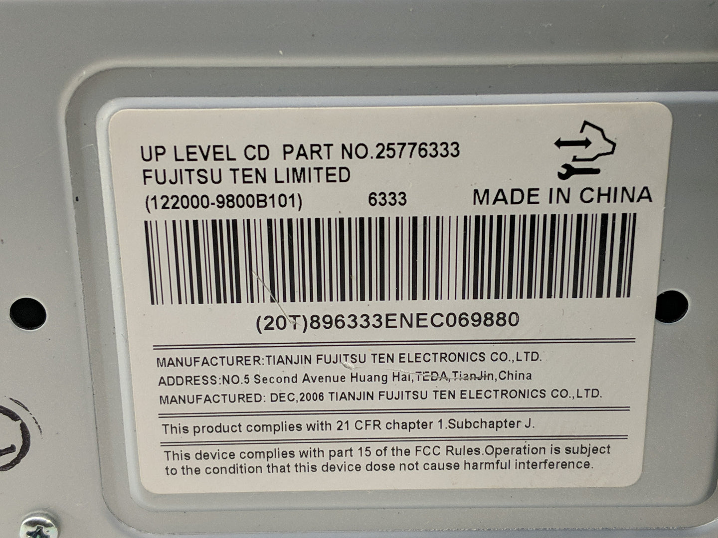 2007 Buick Lucerne Radio AM FM Cd Player Receiver Replacement P/N:25776333 15797875 Fits OEM Used Auto Parts - Oemusedautopa