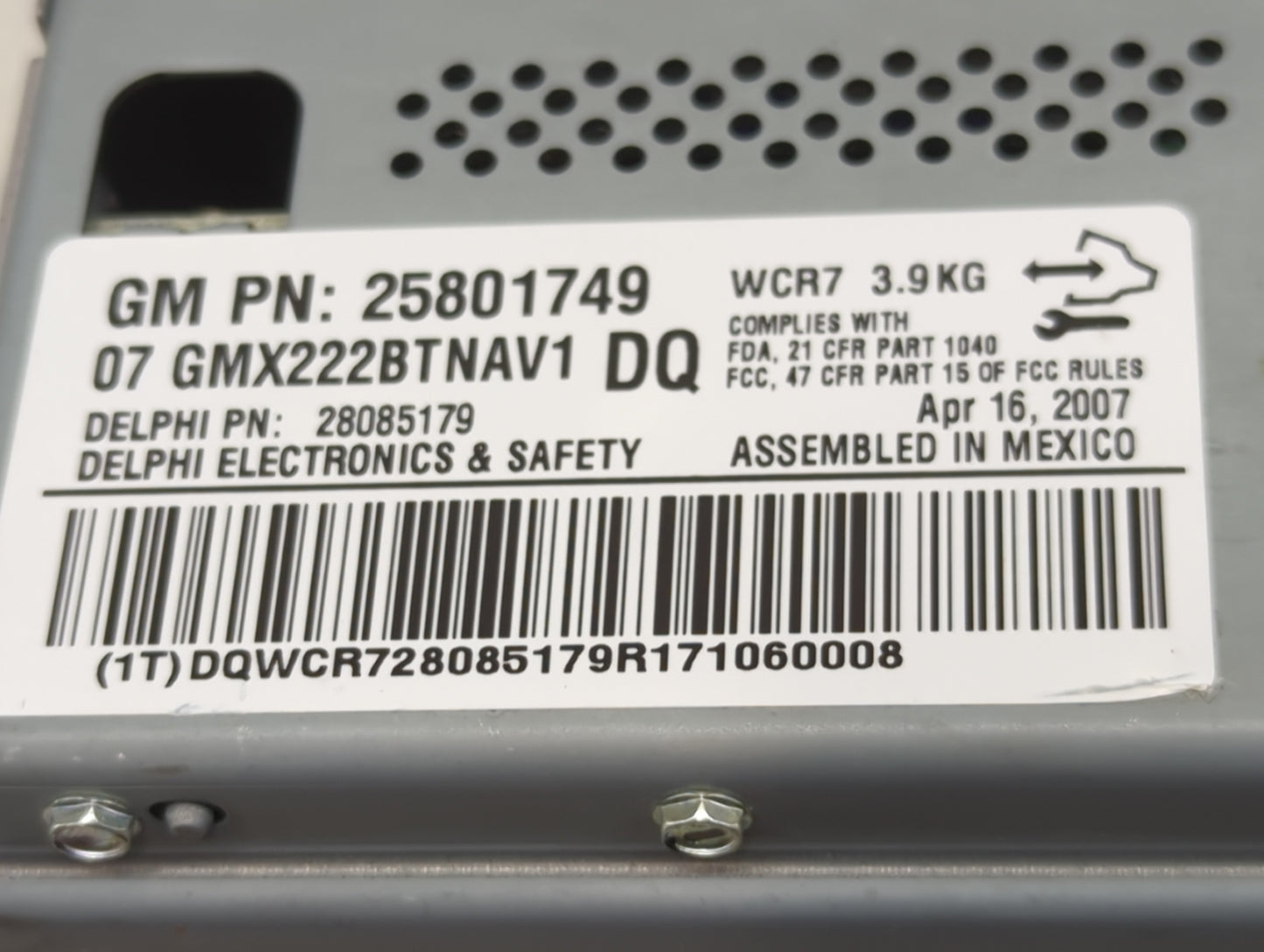 2006-2007 Buick Lucerne Radio AM FM Cd Player Receiver Replacement P/N:25801749 Fits Fits 2006 2007 OEM Used Auto Parts - Oe