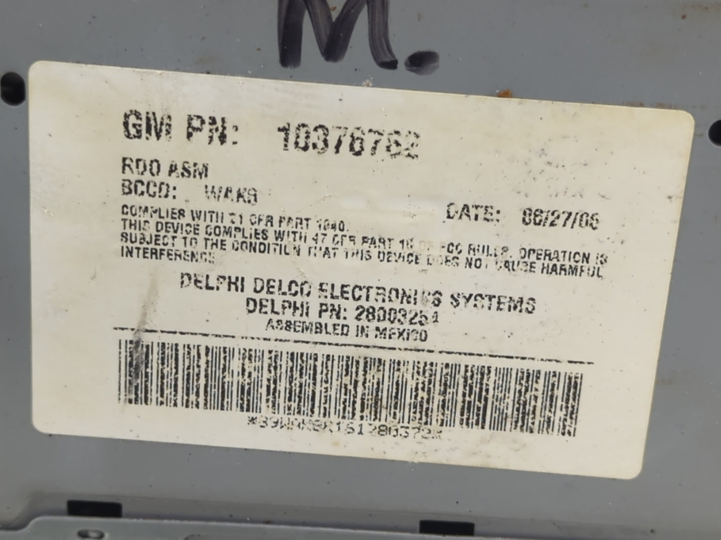 2004-2007 Buick Rendezvous Radio AM FM Cd Player Receiver Replacement P/N:10376762 Fits Fits 2004 2005 2006 2007 OEM Used Au