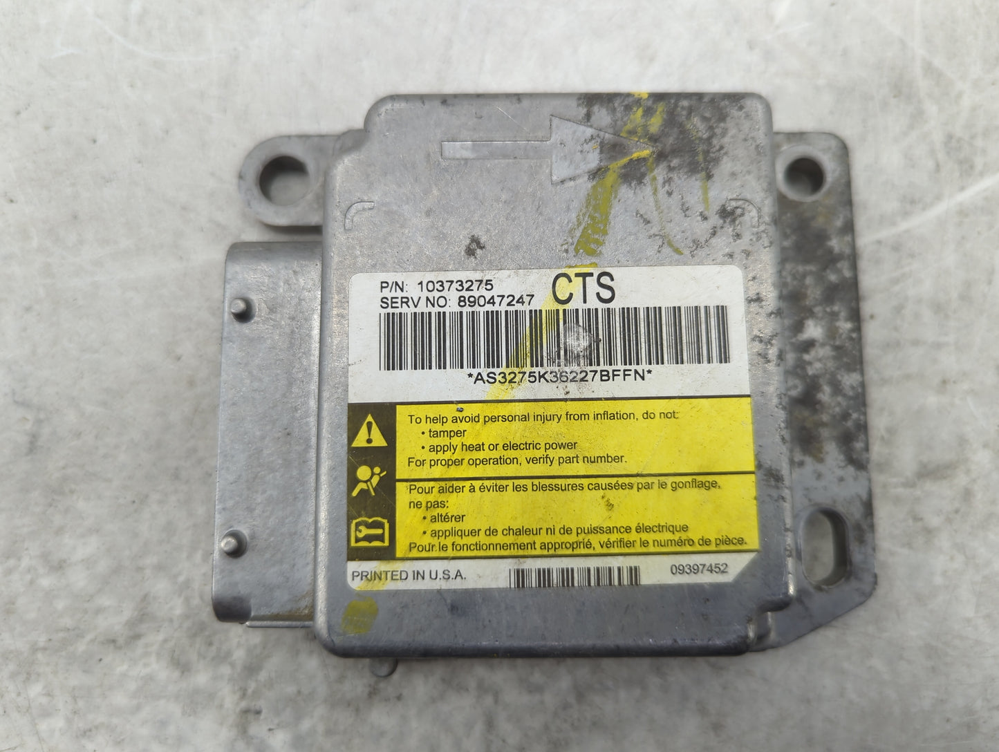 2007 Cadillac Cts Safety Restraint Srs Airbag Control Module - Oemusedautoparts1.com