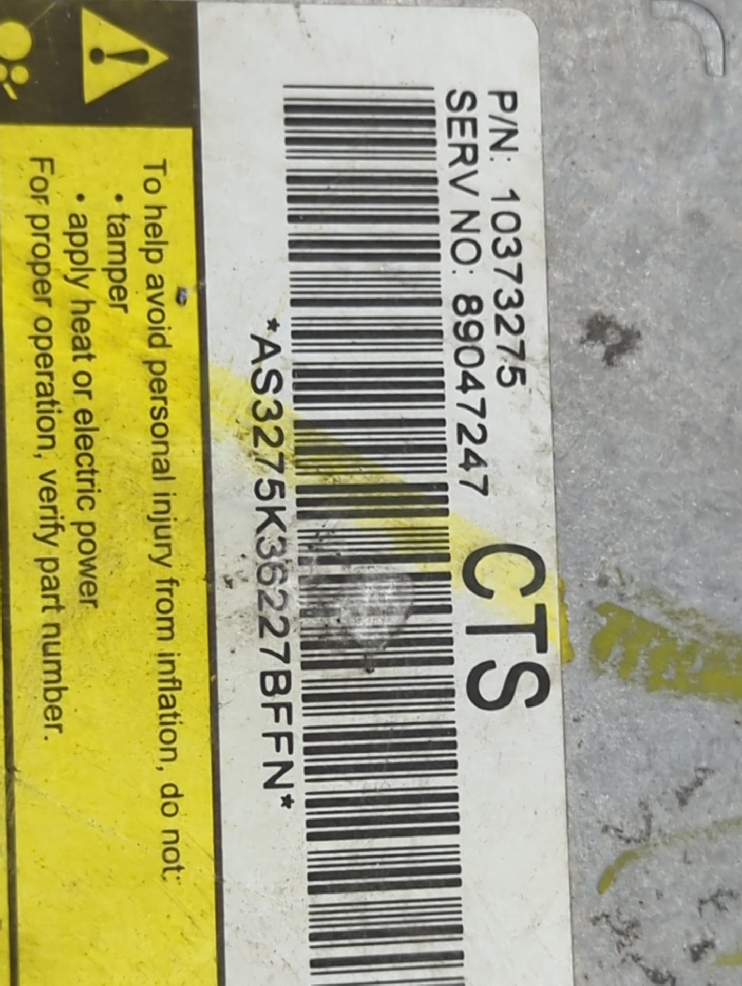 2007 Cadillac Cts Safety Restraint Srs Airbag Control Module - Oemusedautoparts1.com