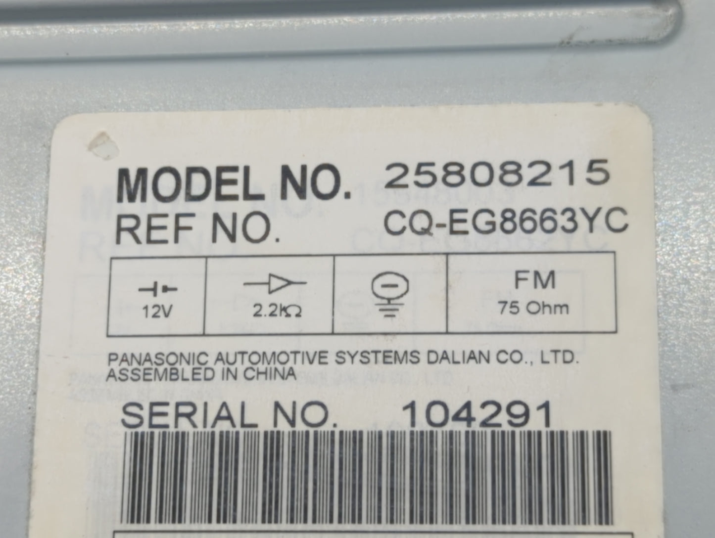 2007-2009 Cadillac Dts Radio AM FM Cd Player Receiver Replacement P/N:25808215 Fits Fits 2007 2008 2009 OEM Used Auto Parts 