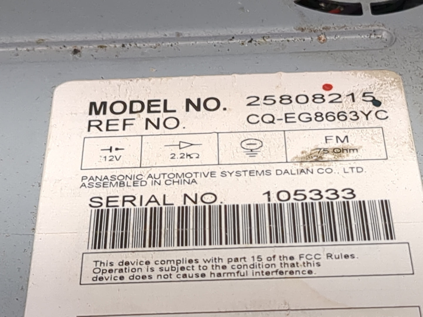 2007-2009 Cadillac Dts Radio Cd Changer 25808215|cq-eg8663yc - Oemusedautoparts1.com