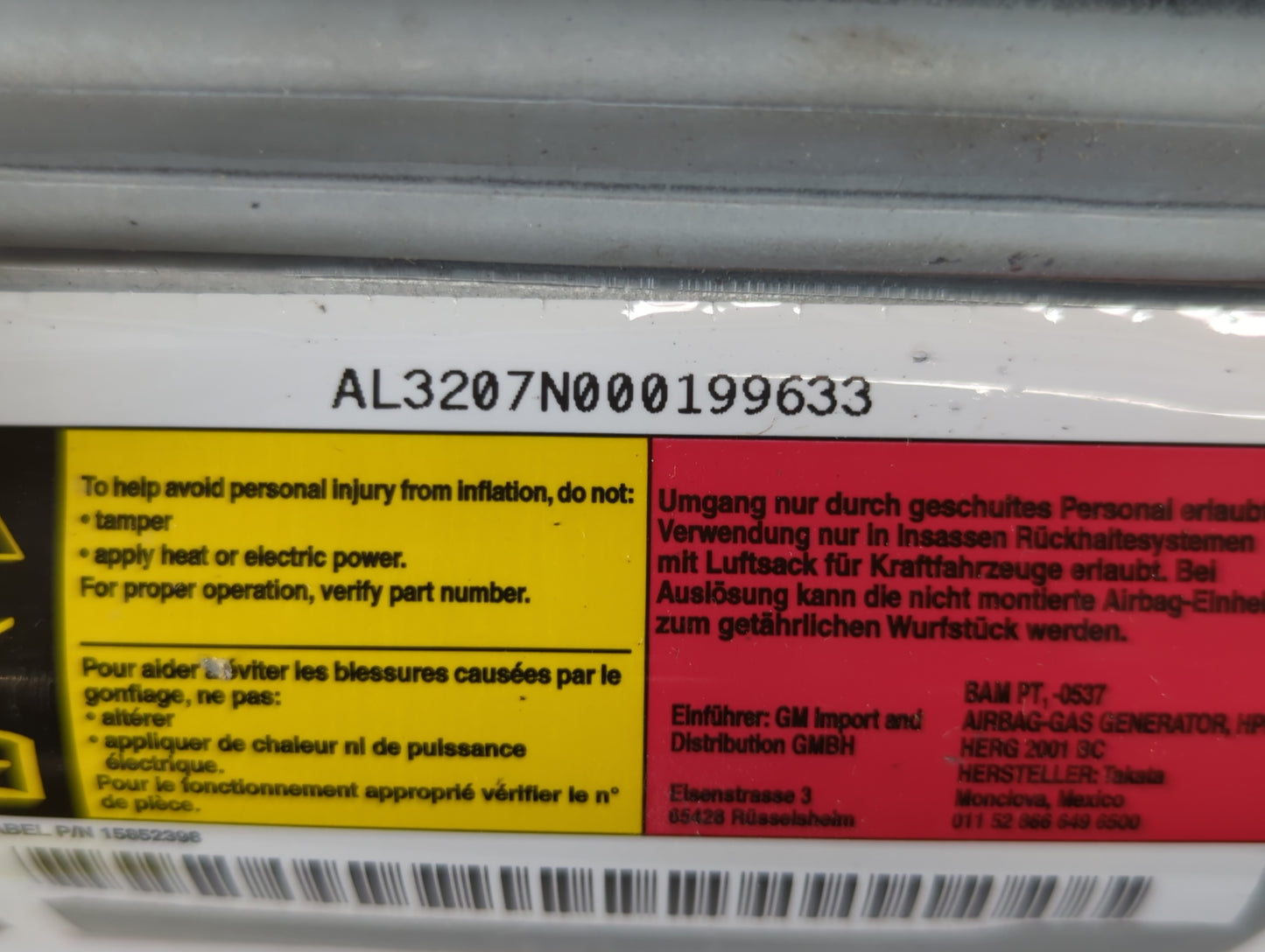 2007-2008 Cadillac Escalade Esv Air Bag Passenger Right Dashboard Oem - Oemusedautoparts1.com