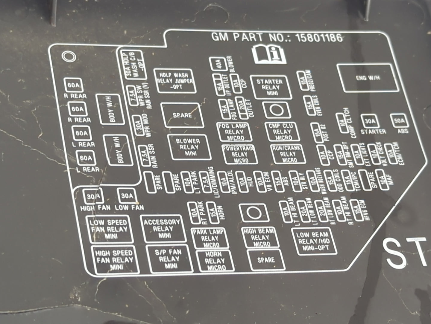 2005-2007 Cadillac Sts Fusebox Fuse Box Panel Relay Module P/N:15801186 Fits Fits 2005 2006 2007 OEM Used Auto Parts - Oemus