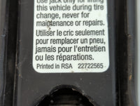 2007 Chevrolet Cobalt Spare Scissor Car Jack 801596 - Oemusedautoparts1.com