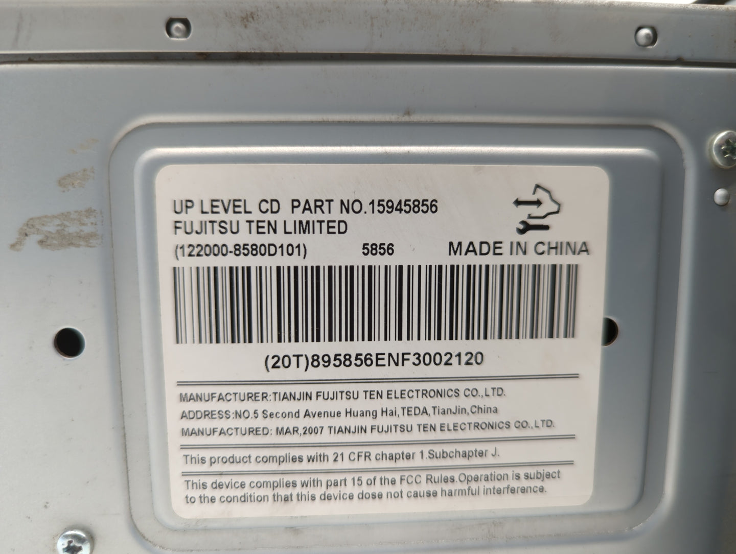 2007 Chevrolet Equinox Radio AM FM Cd Player Receiver Replacement P/N:15945856 15293276 Fits OEM Used Auto Parts - Oemusedau