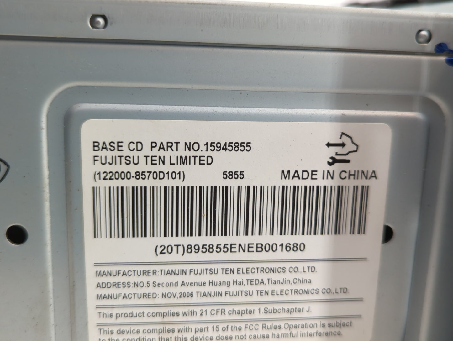 2007-2007 Chevrolet Equinox Am Fm Cd Player Radio Receiver - Oemusedautoparts1.com