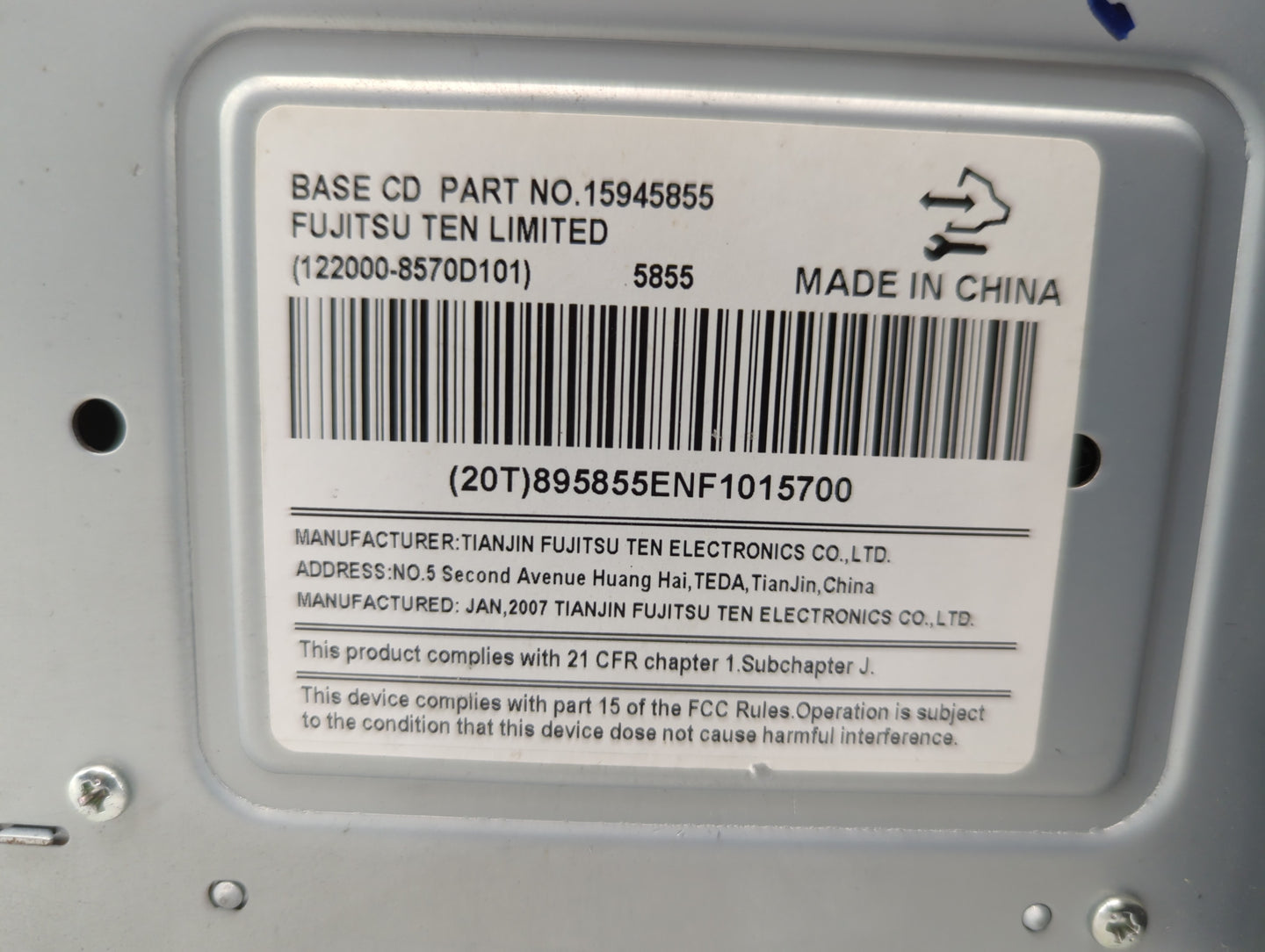 2007 Chevrolet Equinox Radio AM FM Cd Player Receiver Replacement P/N:15945855 15293275 Fits OEM Used Auto Parts - Oemusedau