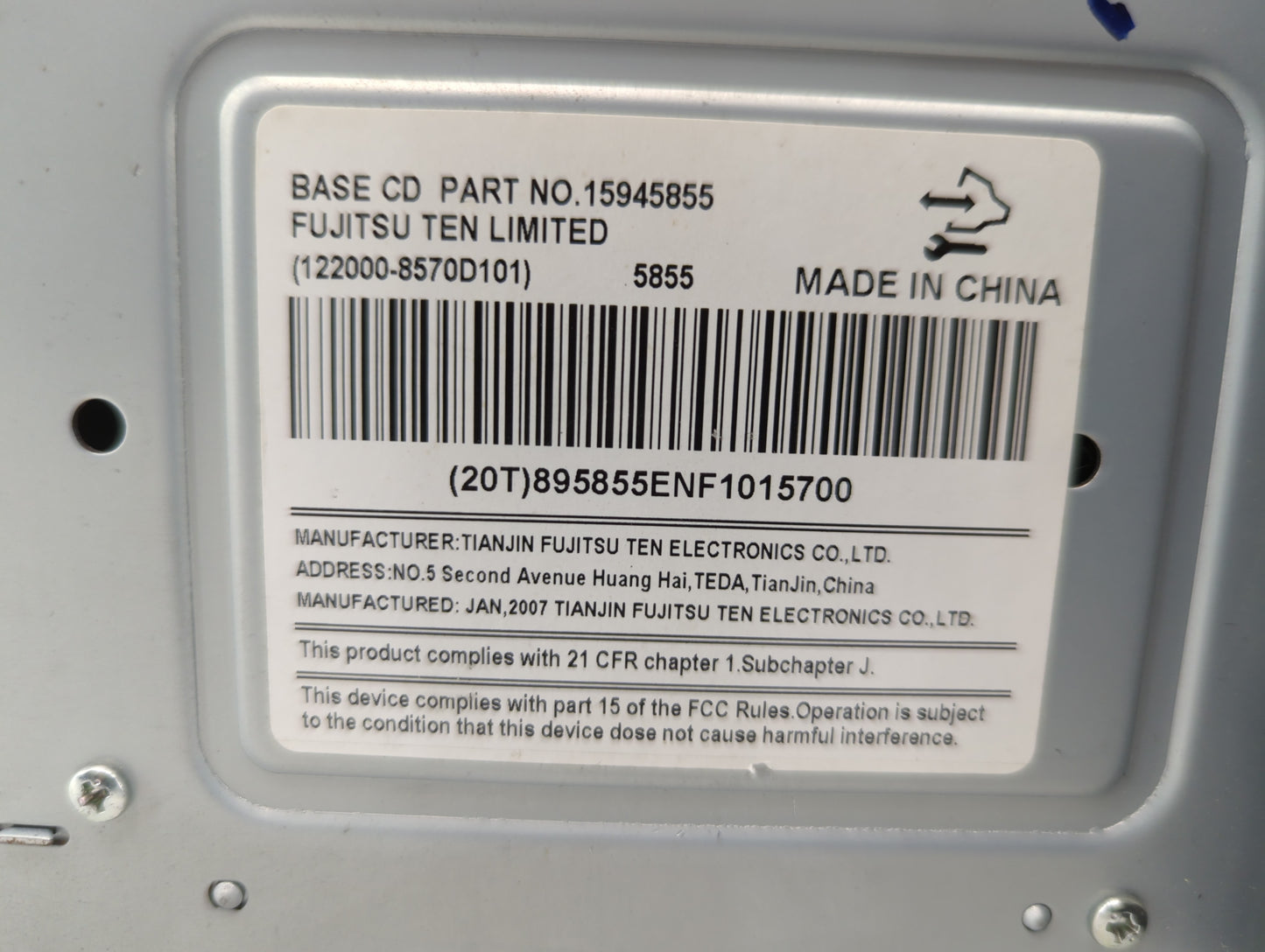 2007 Chevrolet Equinox Radio AM FM Cd Player Receiver Replacement P/N:15945855 15293275 Fits OEM Used Auto Parts - Oemusedau