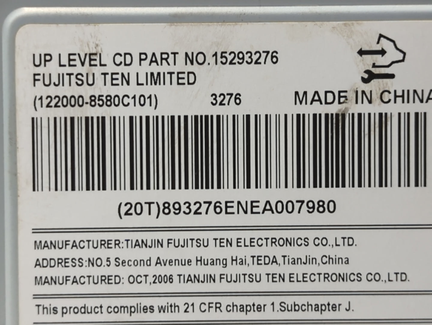 2007 Chevrolet Equinox Radio AM FM Cd Player Receiver Replacement P/N:15293276 Fits OEM Used Auto Parts - Oemusedautoparts1.