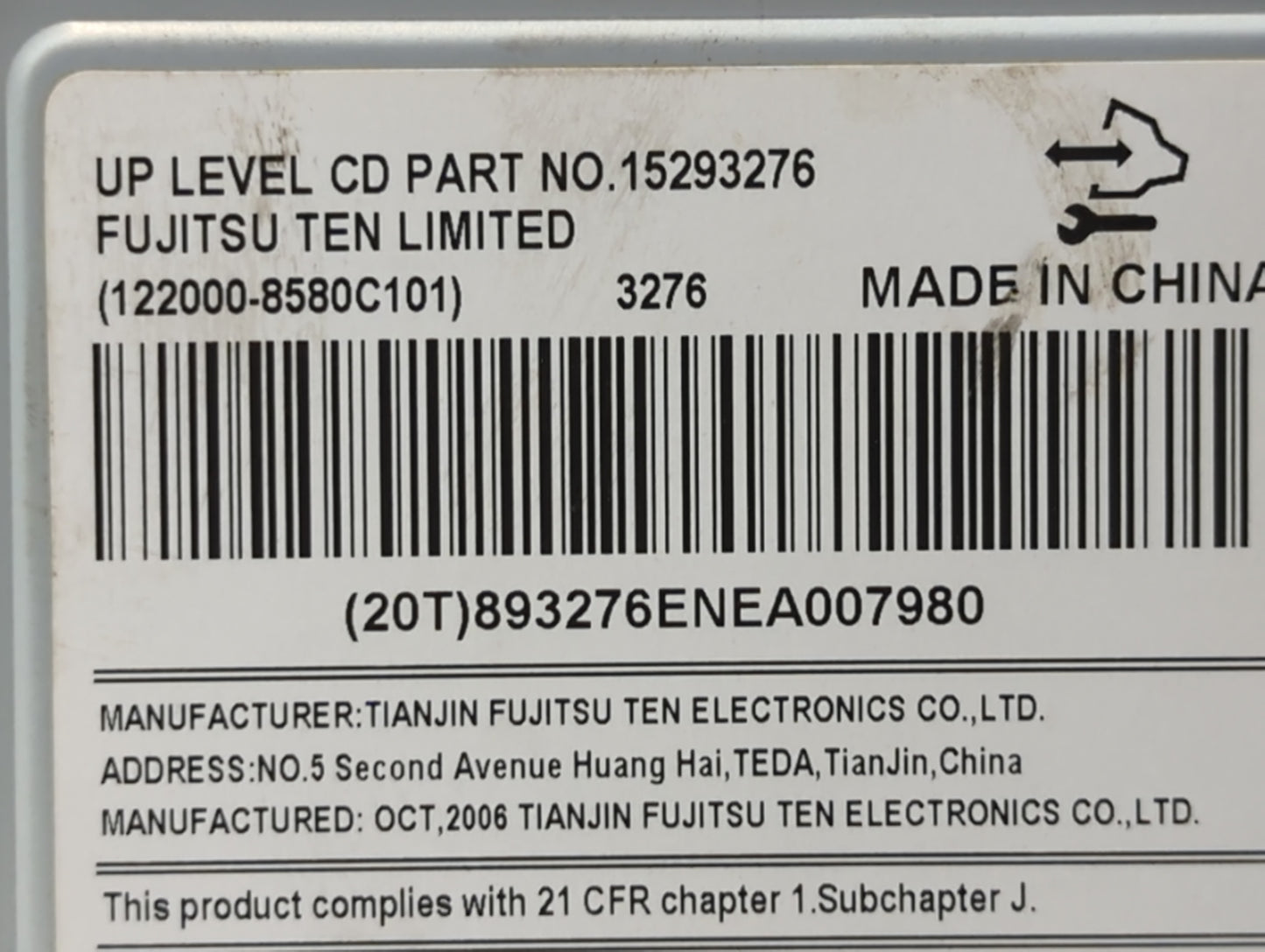 2007 Chevrolet Equinox Radio AM FM Cd Player Receiver Replacement P/N:15293276 Fits OEM Used Auto Parts - Oemusedautoparts1.