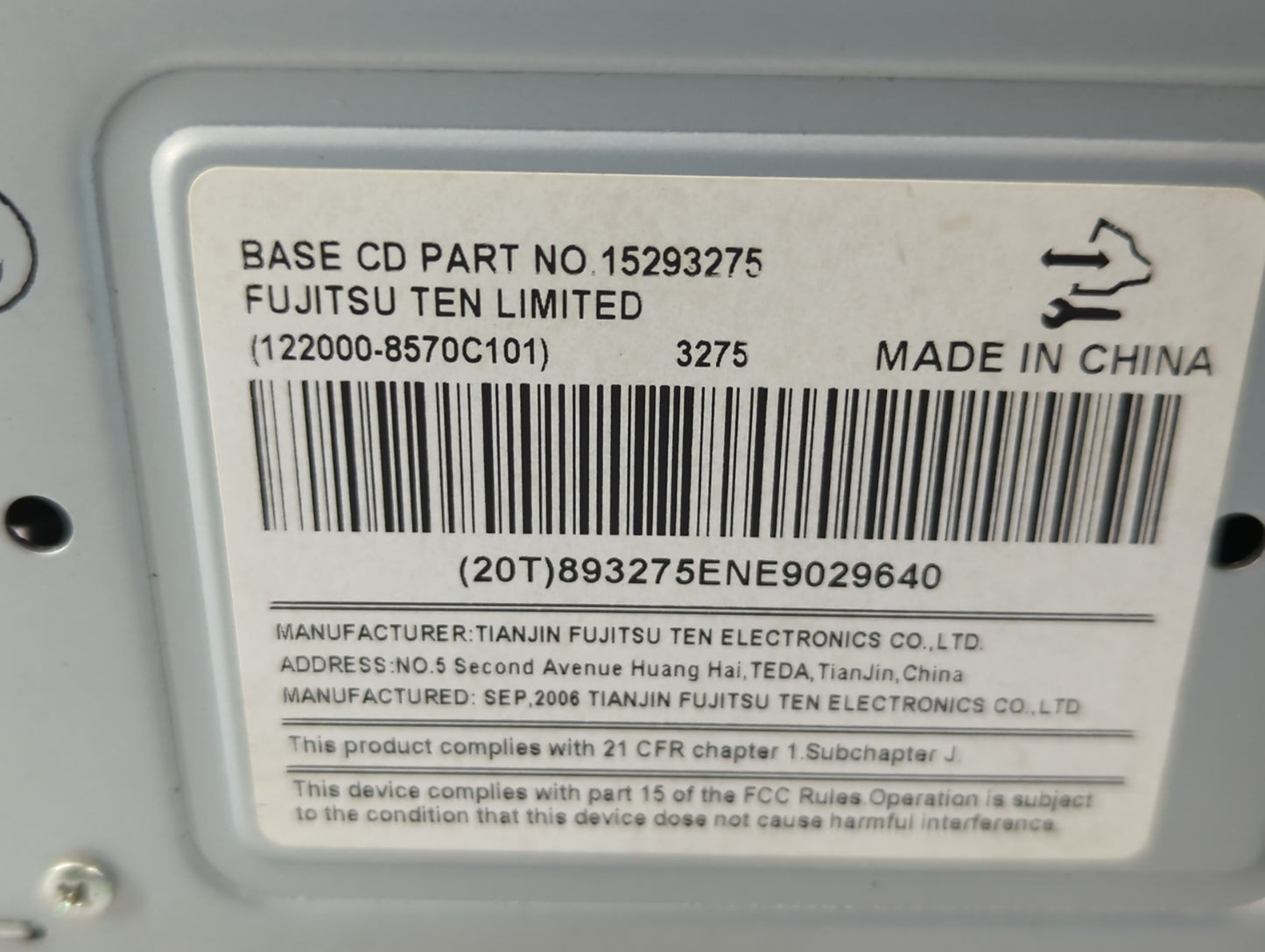 2007-2007 Chevrolet Equinox Am Fm Cd Player Radio Receiver - Oemusedautoparts1.com