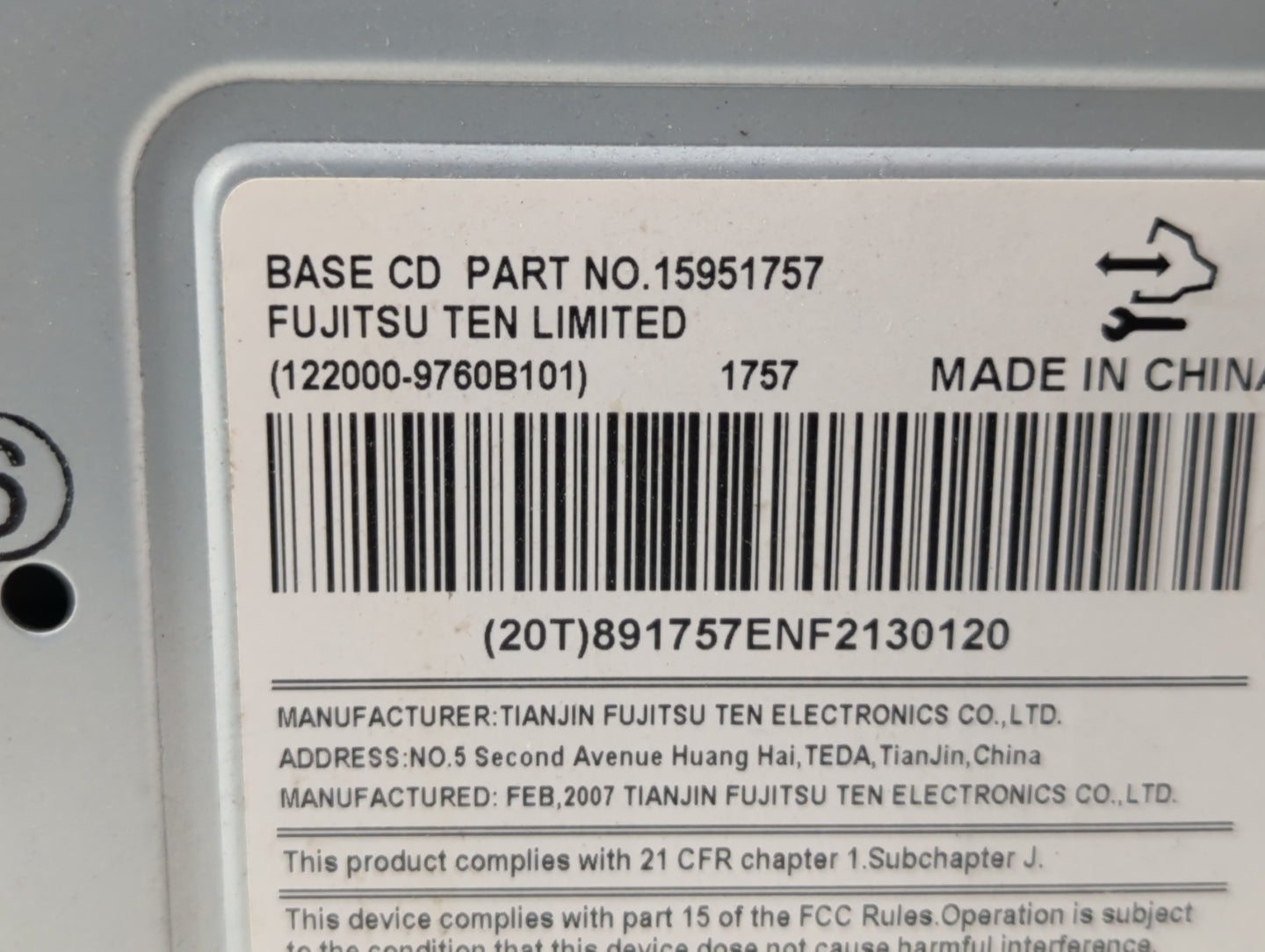 2006-2008 Chevrolet Impala Am Fm Cd Player Radio Receiver - Oemusedautoparts1.com