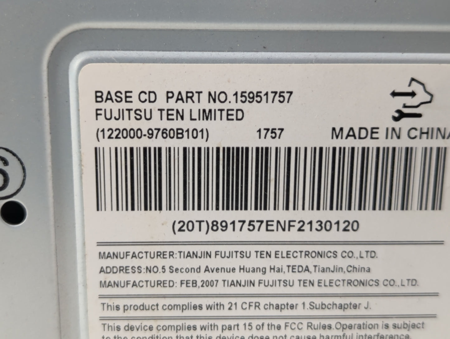 2006-2008 Chevrolet Impala Am Fm Cd Player Radio Receiver - Oemusedautoparts1.com