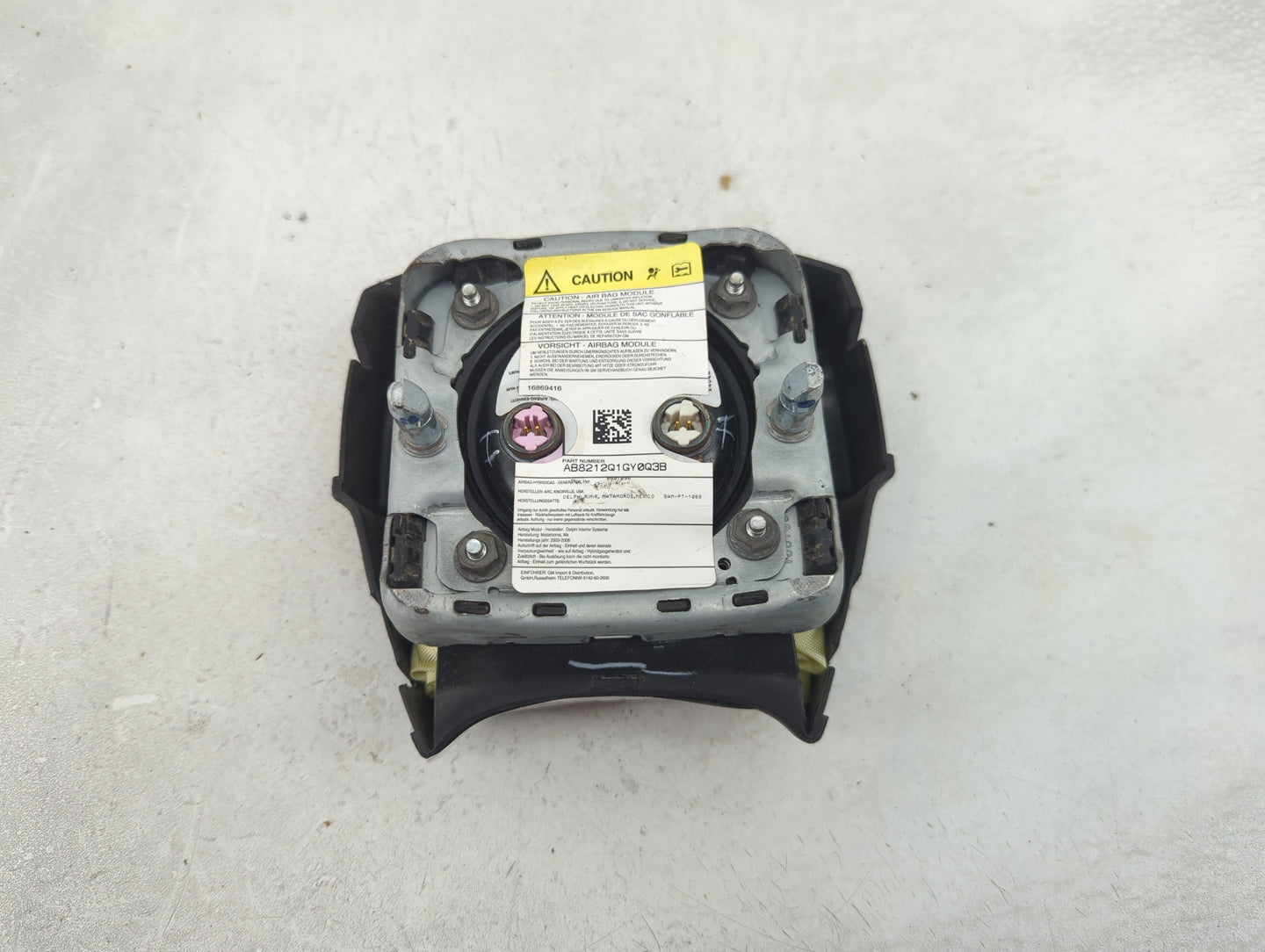 2007 Chevrolet Silverado Air Bag Driver Left Steering Wheel Mounted P/N:AB8212Q1GY0Q3B 16869416 Fits OEM Used Auto Parts - O