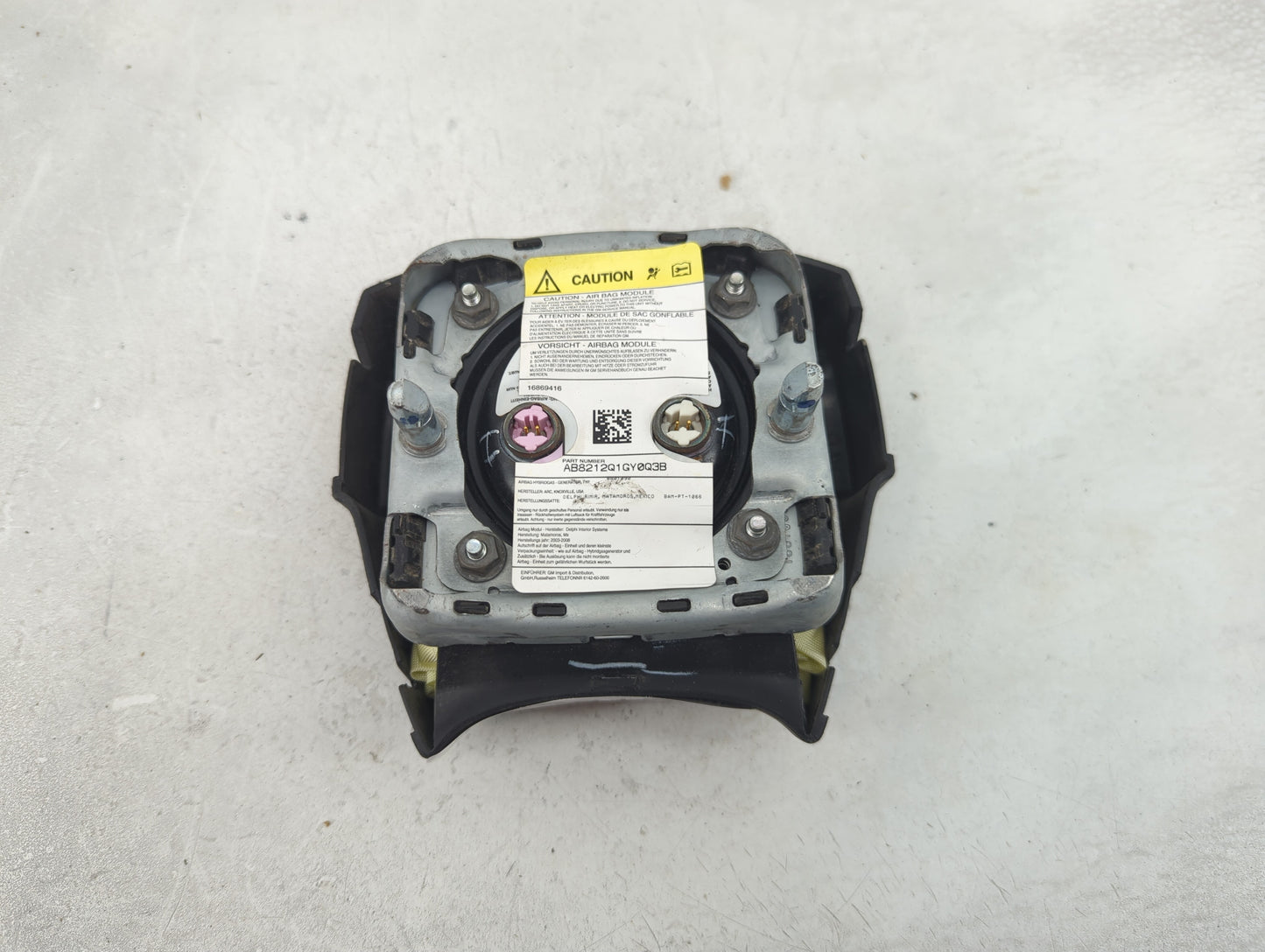 2007 Chevrolet Silverado Air Bag Driver Left Steering Wheel Mounted P/N:AB8212Q1GY0Q3B 16869416 Fits OEM Used Auto Parts - O