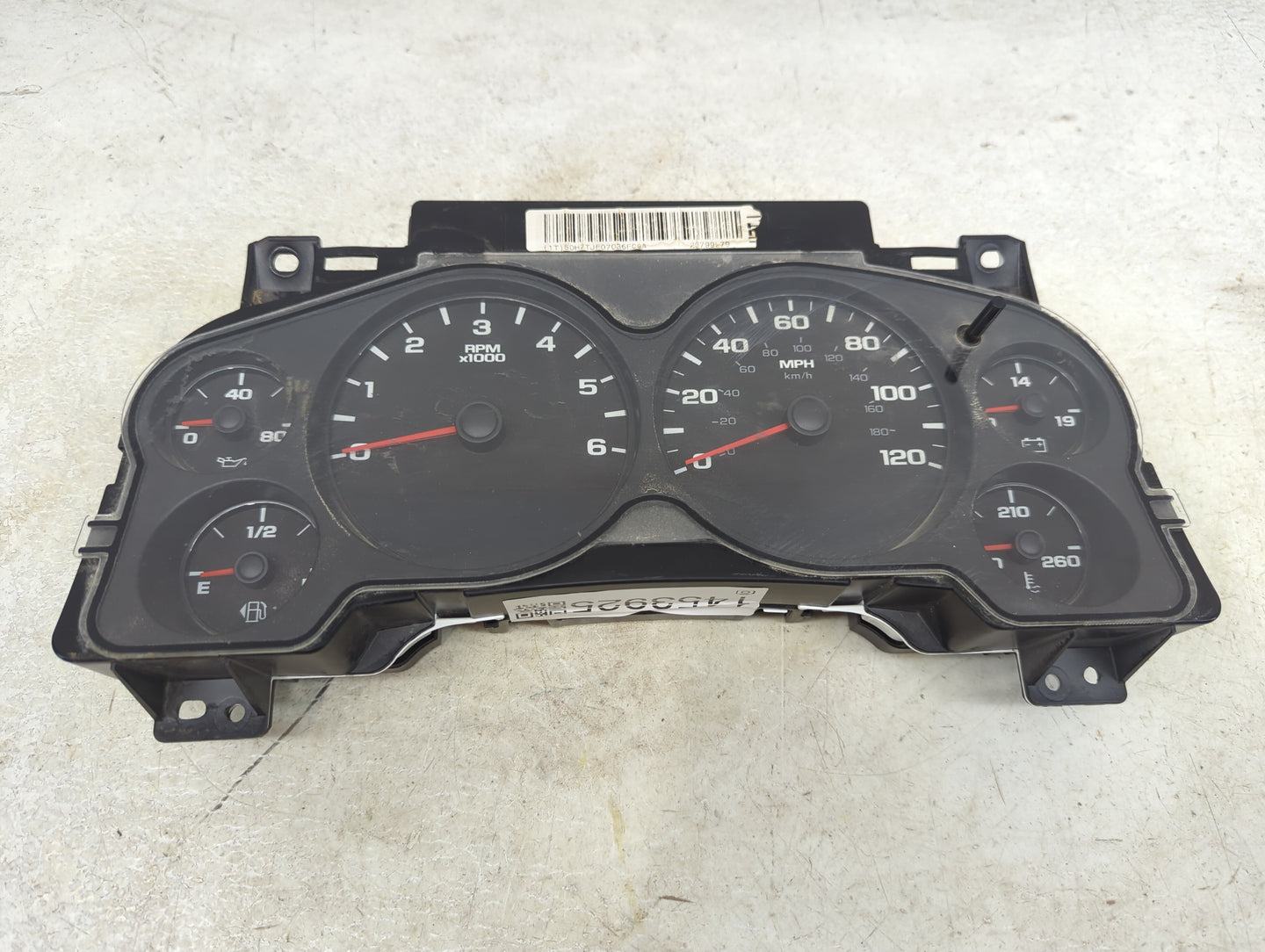 2007 Chevrolet Silverado 1500 Instrument Cluster Speedometer Gauges P/N:25799570 28081460, 6031531 Miles: Fits OEM Used Auto