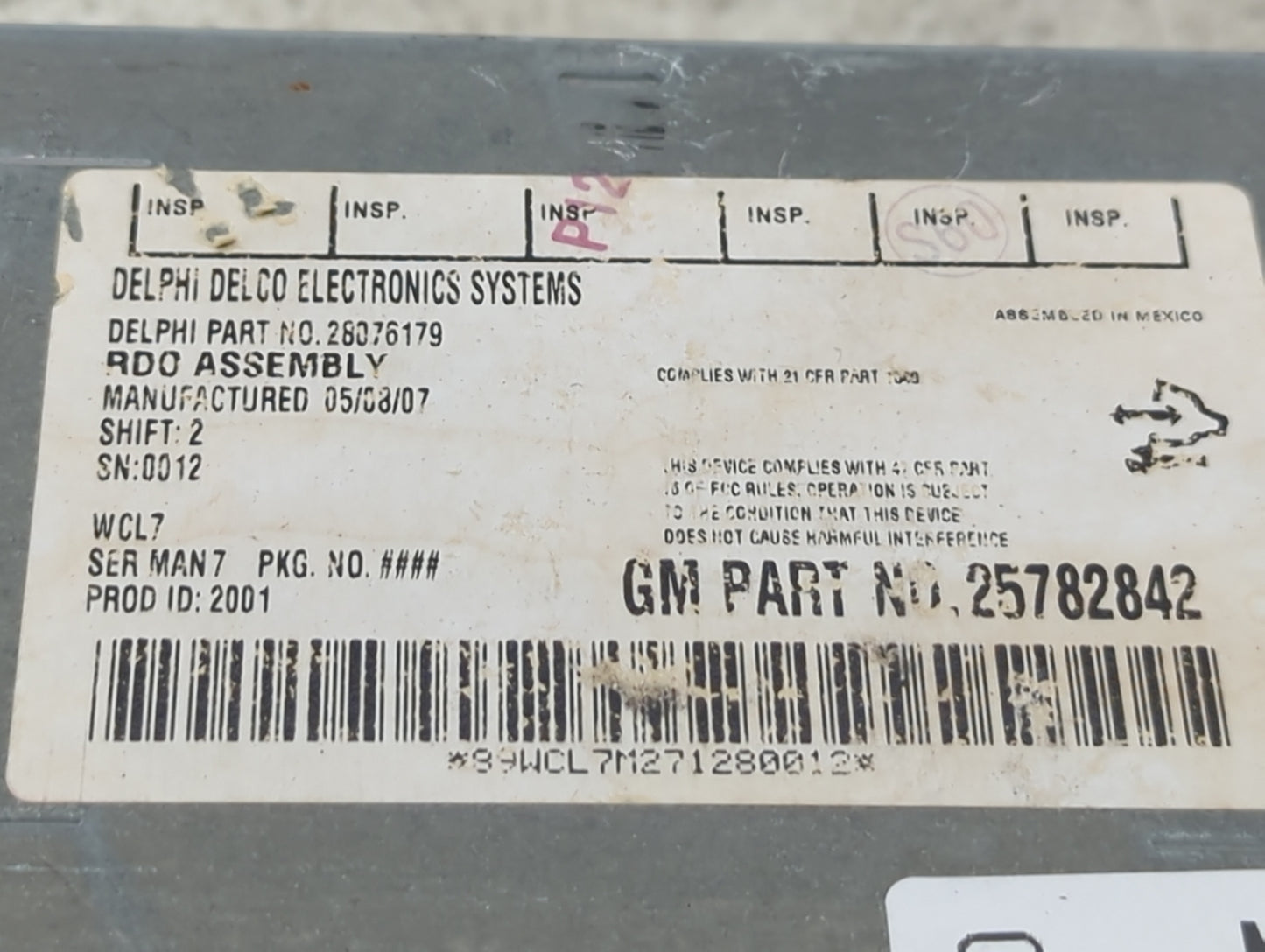 2007-2014 Chevrolet Tahoe Radio AM FM Cd Player Receiver Replacement P/N:25782842 Fits OEM Used Auto Parts - Oemusedautopart