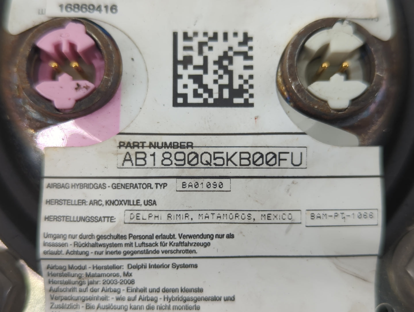 2006-2009 Chevrolet Trailblazer Air Bag Passenger Right Dashboard Oem - Oemusedautoparts1.com