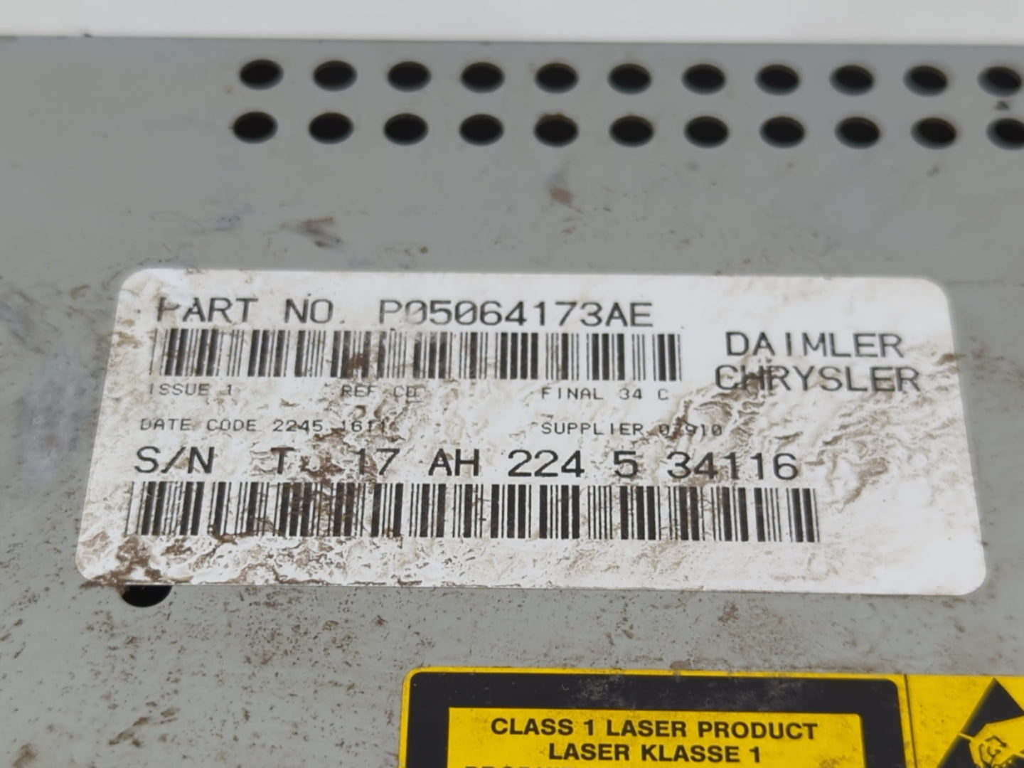 2007 Chrysler 300 Radio AM FM Cd Player Receiver Replacement P/N:P05064173AE Fits Fits 2005 2006 OEM Used Auto Parts - Oemus