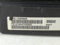 2007 Chrysler 300 Instrument Cluster Speedometer Gauges P/N:5172058AE Fits OEM Used Auto Parts - Oemusedautoparts1.com