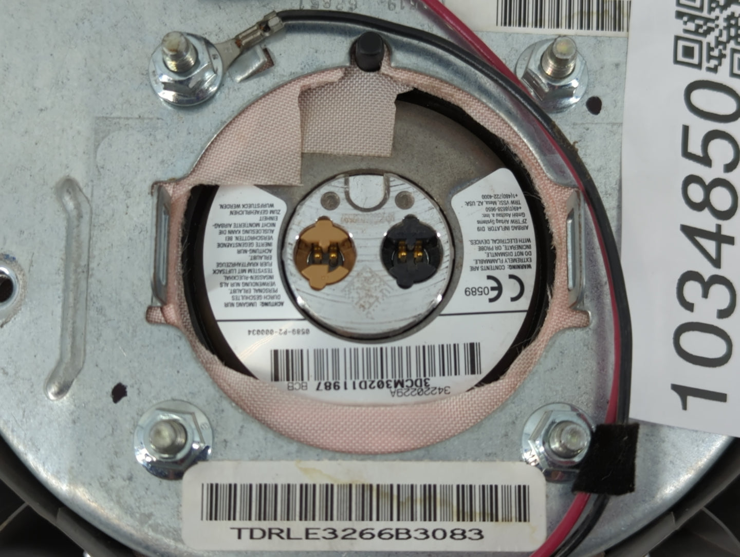 2007-2009 Chrysler Aspen Air Bag Driver Left Steering Wheel Mounted P/N:34220229A Fits Fits 2007 2008 2009 OEM Used Auto Par