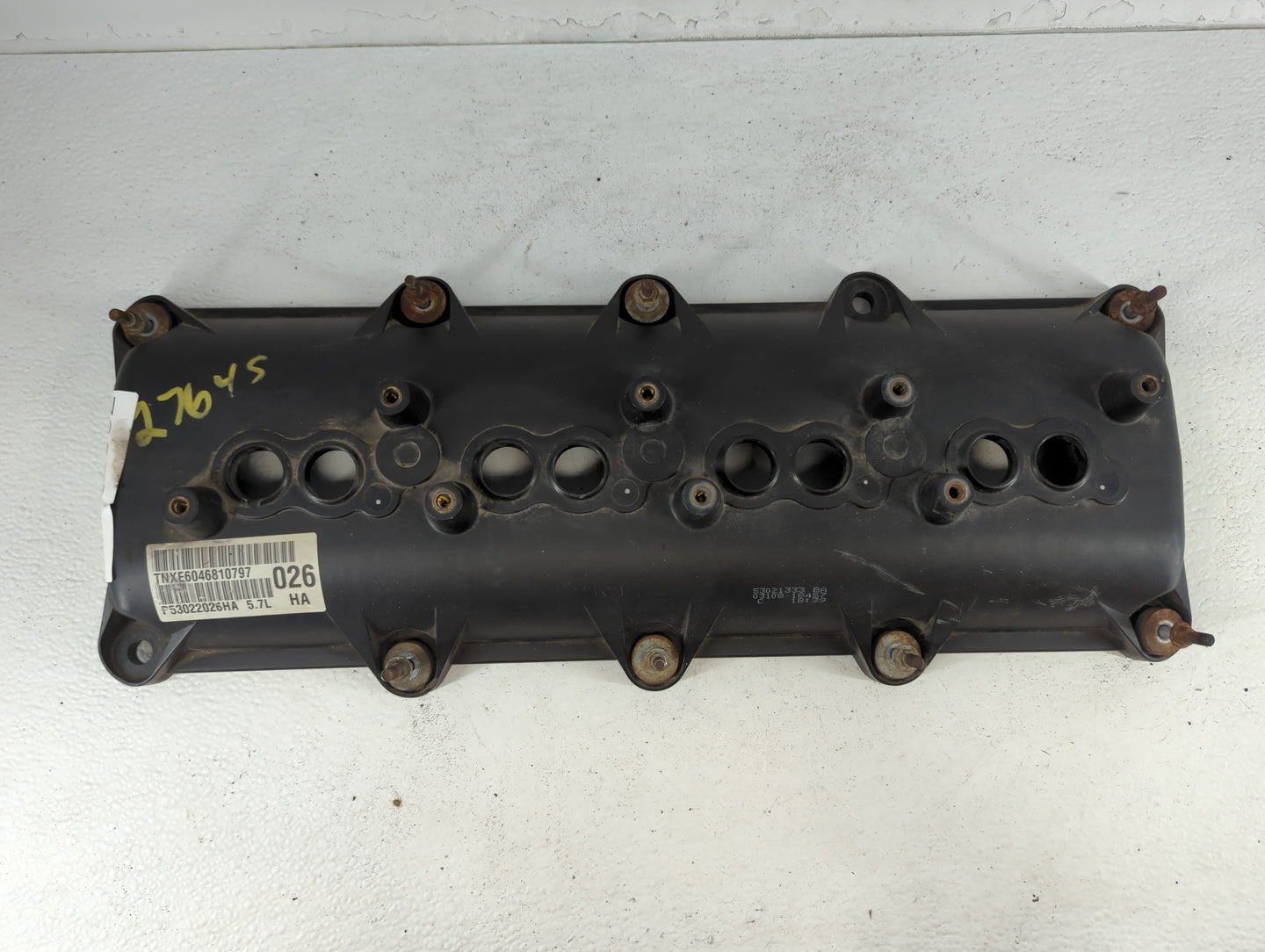 2007 Chrysler Aspen Driver Left Cylinder Head Valve Cover P/N:P53022026HA Fits OEM Used Auto Parts - Oemusedautoparts1.com