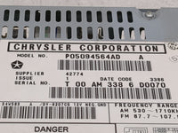 2004-2008 Chrysler Pacifica Radio AM FM Cd Player Receiver Replacement P/N:P05094564AD Fits Fits 2004 2005 2006 2007 2008 OE