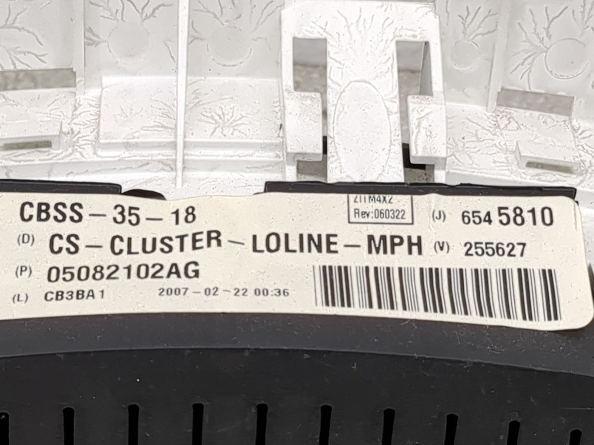 2007 Chrysler Pacifica Instrument Cluster Speedometer Gauges P/N:05082102AG Miles:160K Fits OEM Used Auto Parts - Oemusedaut
