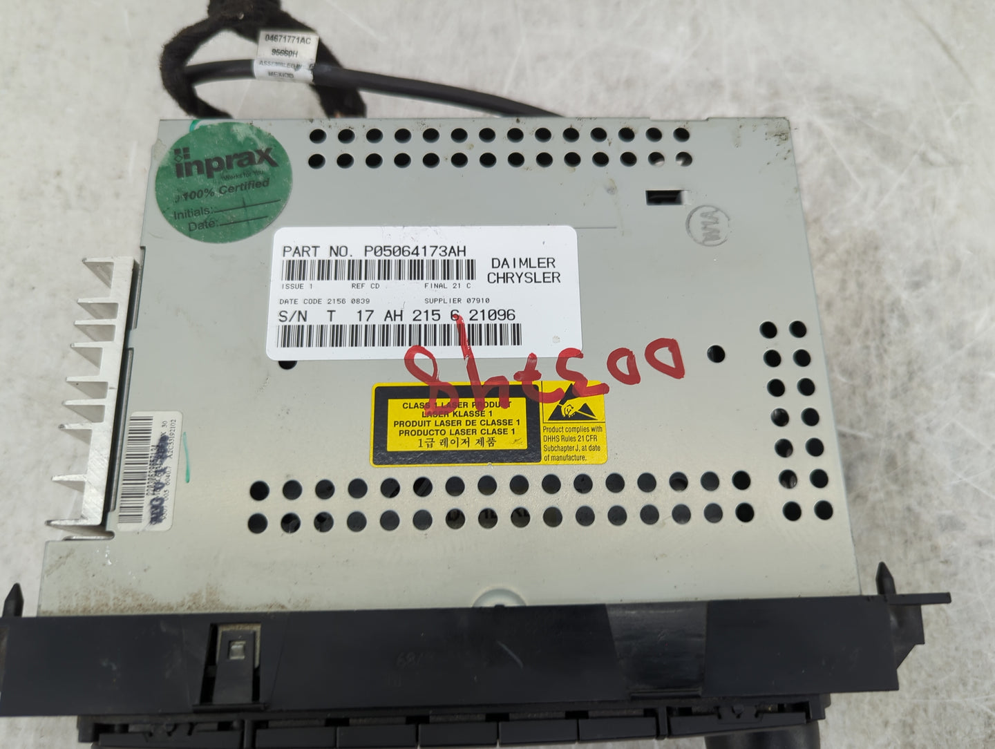2006-2010 Chrysler Pt Cruiser Radio AM FM Cd Player Receiver Replacement P/N:P05064173AH Fits OEM Used Auto Parts - Oemuseda