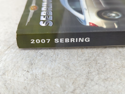 2007 Chrysler Sebring Owners Manual Book Guide P/N:81-026-0704 OEM Used Auto Parts