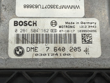 2007 Coop Coop PCM Engine Control Computer ECU ECM PCU OEM P/N:0261S04162 DME 7 640 205, 030124100 Fits OEM Used Auto Parts