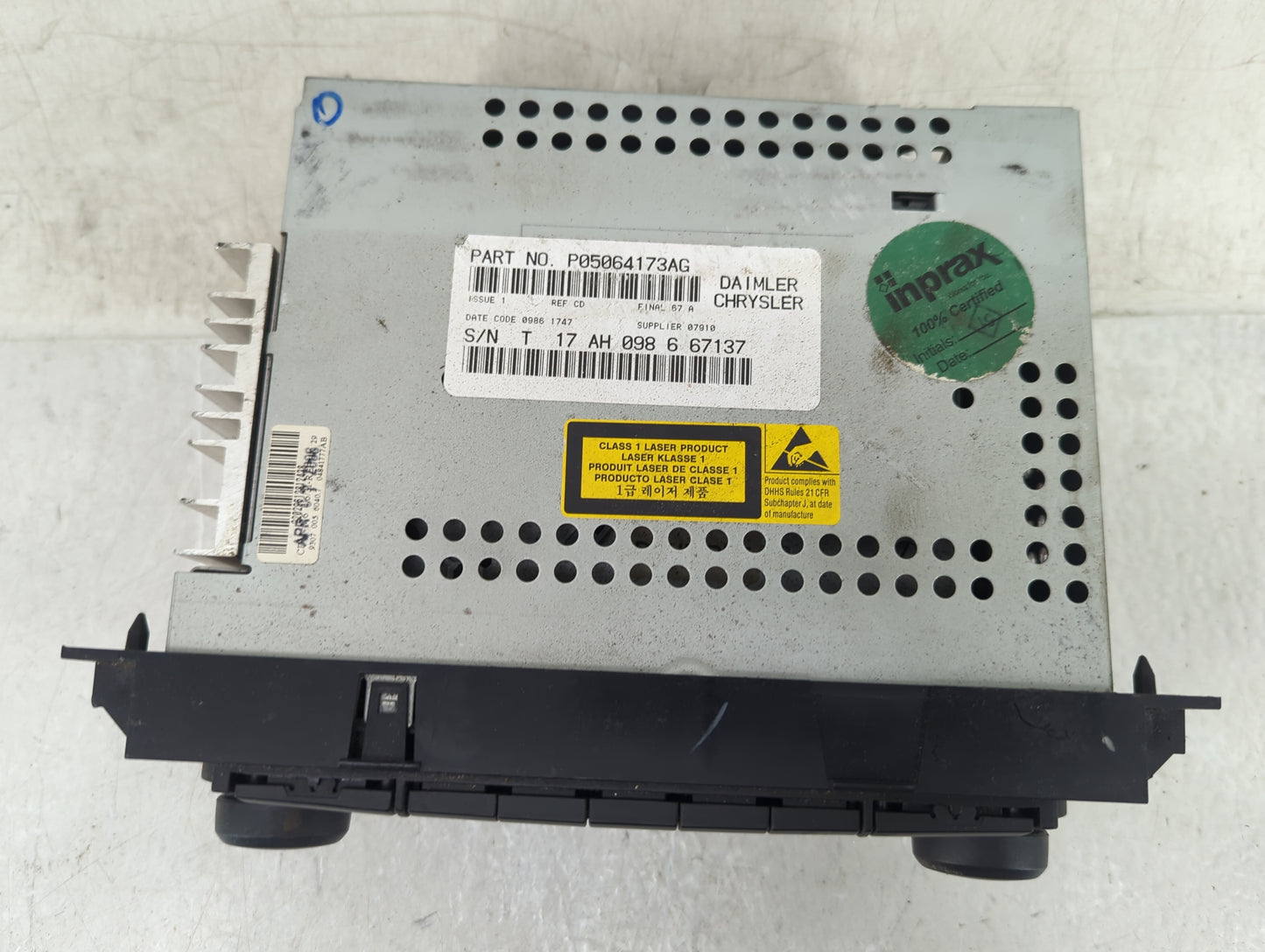 2007-2009 Dodge Caliber Radio AM FM Cd Player Receiver Replacement P/N:P05064173AG Fits Fits 2004 2005 2006 2007 2008 2009 2