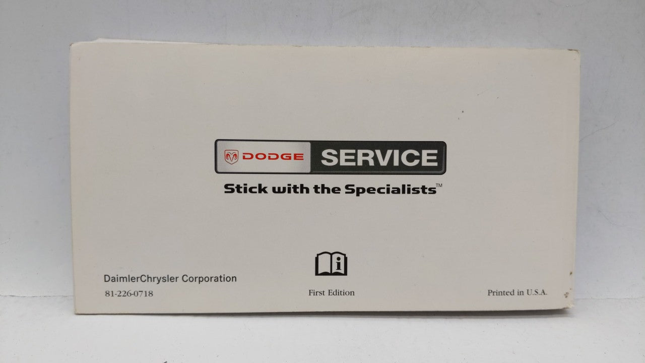 2007 Dodge Caravan Owners Manual Book Guide OEM Used Auto Parts - Oemusedautoparts1.com