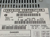 2002-2007 Dodge Caravan Radio AM FM Cd Player Receiver Replacement Fits Fits 2002 2003 2004 2005 2006 2007 OEM Used Auto Par