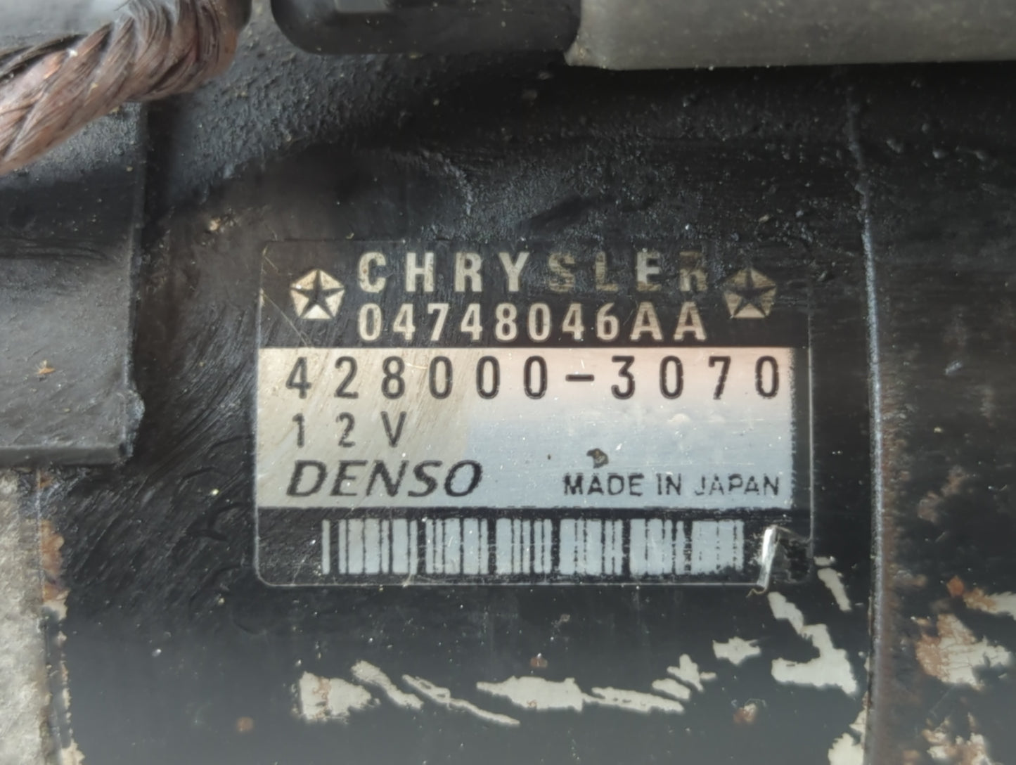 2006-2007 Dodge Caravan Car Starter Motor Solenoid OEM P/N:428000-3070 Fits Fits 2006 2007 2008 2009 2010 OEM Used Auto Part