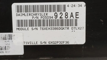 2007 Dodge Charger PCM Engine Control Computer ECU ECM PCU OEM P/N:P05094811AE P05094928AE Fits OEM Used Auto Parts