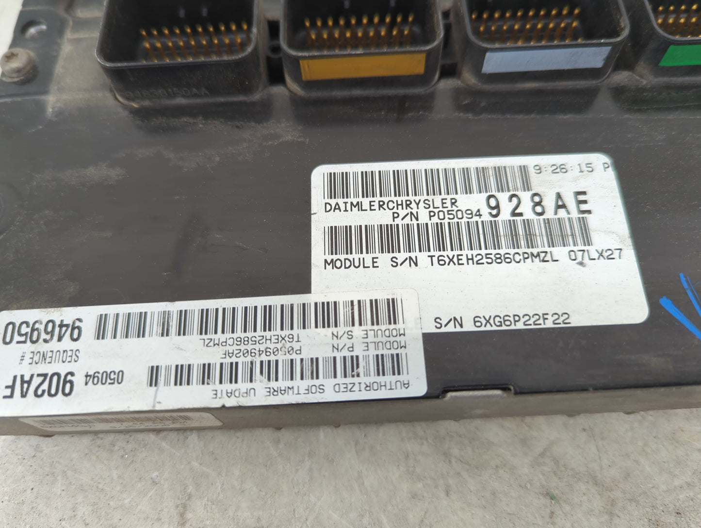 2007 Dodge Magnum PCM Engine Control Computer ECU ECM PCU OEM P/N:P05094928AE P05094902AF Fits OEM Used Auto Parts - Oemused