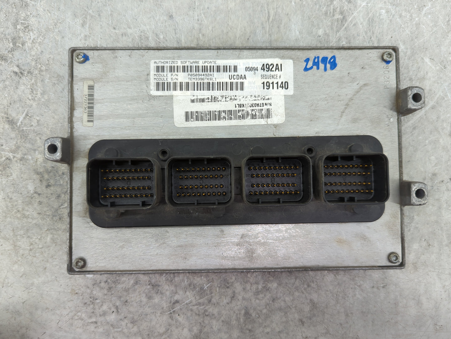 2007 Dodge Ram 1500 PCM Engine Control Computer ECU ECM PCU OEM P/N:P05094492AI TEM3396TK6L1 Fits OEM Used Auto Parts - Oemu