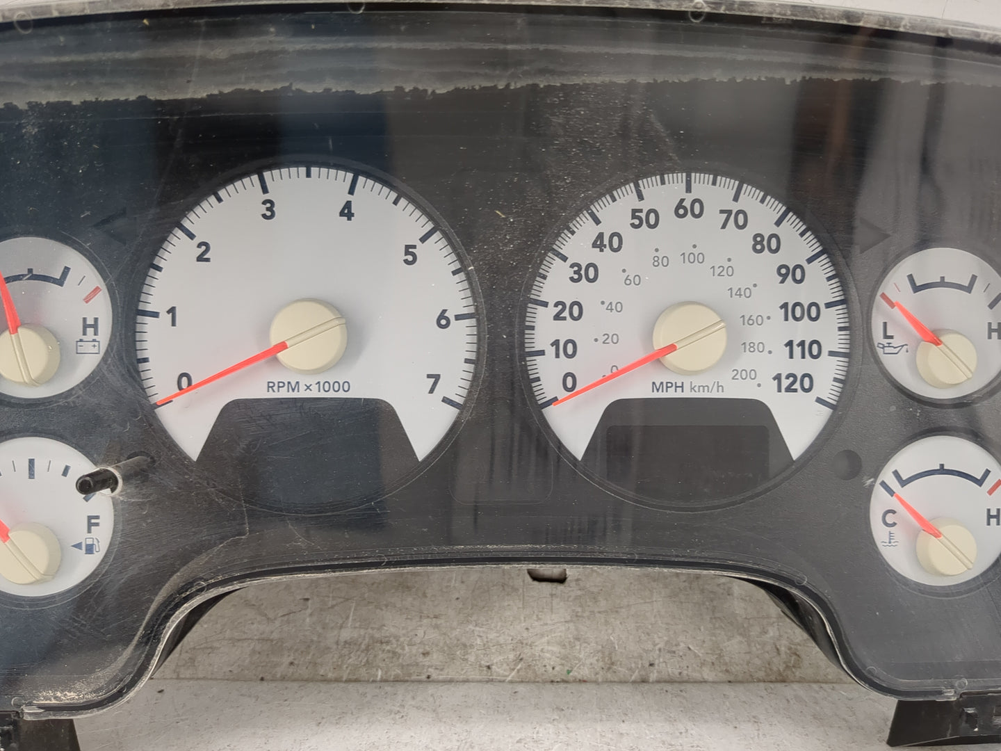 2007 Dodge Ram 1500 Instrument Cluster Speedometer Gauges P/N:P05172047AG Miles: Fits OEM Used Auto Parts - Oemusedautoparts