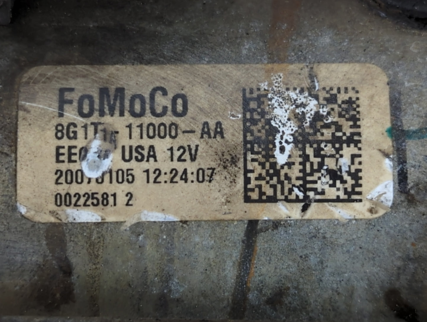 2007-2018 Ford Edge Car Starter Motor Solenoid OEM P/N:8G1T-11000-AA Fits OEM Used Auto Parts - Oemusedautoparts1.com